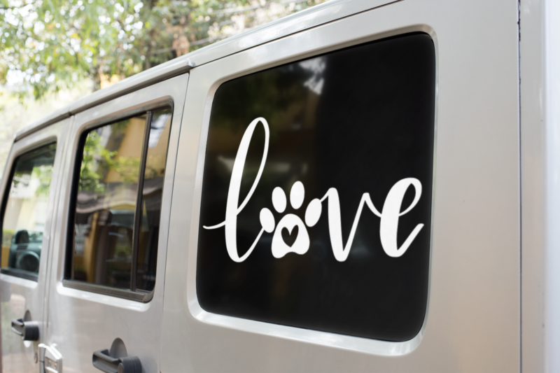 Love Paw Heart Dog Mom Sticker - Image 2